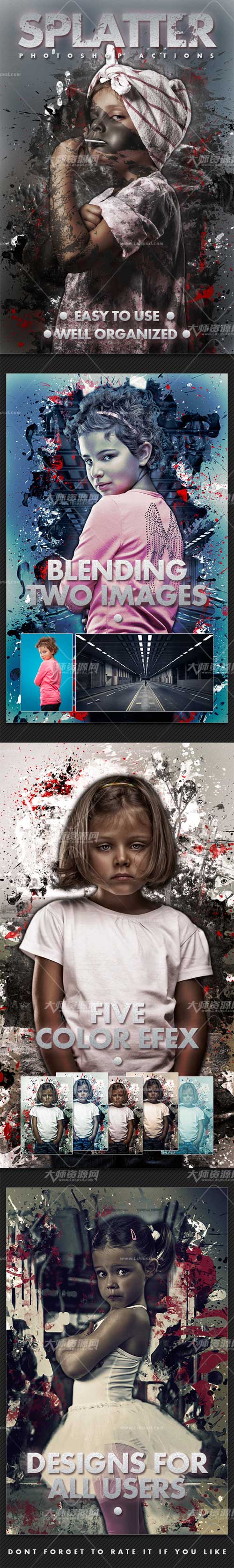 Splatter Photoshop Actions,极品PS动作－喷溅艺术